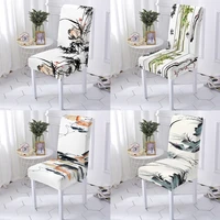 white ink painting plants p protector chair cover decoration washable print seat case multifunctional universal printed party