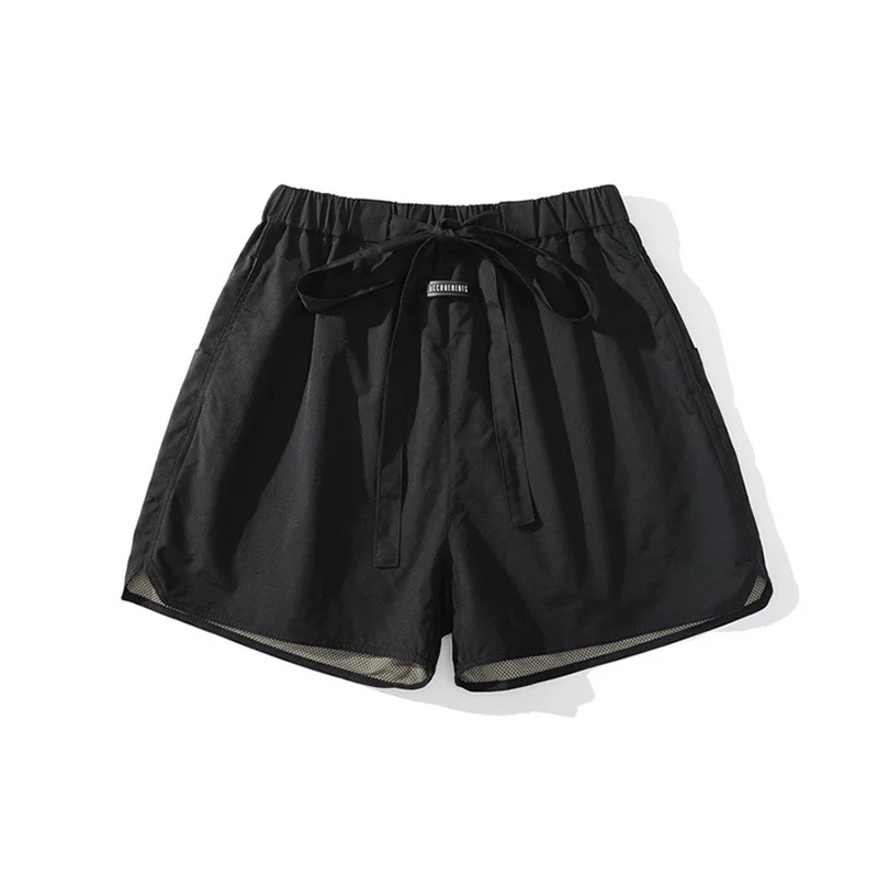 

Rainbowtouches Wholesale Sporty Ash Ribbon Elastic Waist Nylon Shorts Men