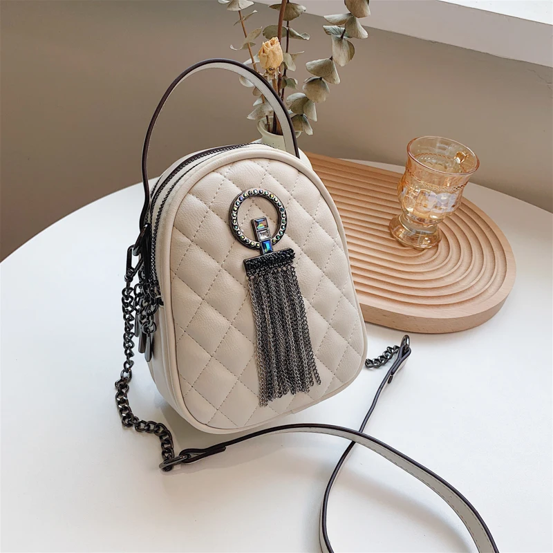 

Luxury Designer Chain Shoulder Bags 2021 New Women Diamond Lattice Crossbody Bags Ladies Mini Handbags Quality Leather Purses