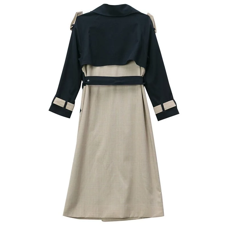 Женская куртка с воротником костюмом двубортное женское модное длинное пальто в