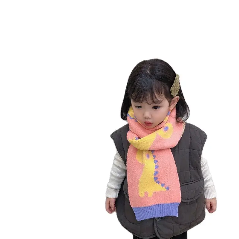 Новый детский шарф с мультипликационным динозавром для мальчиков и девочек
