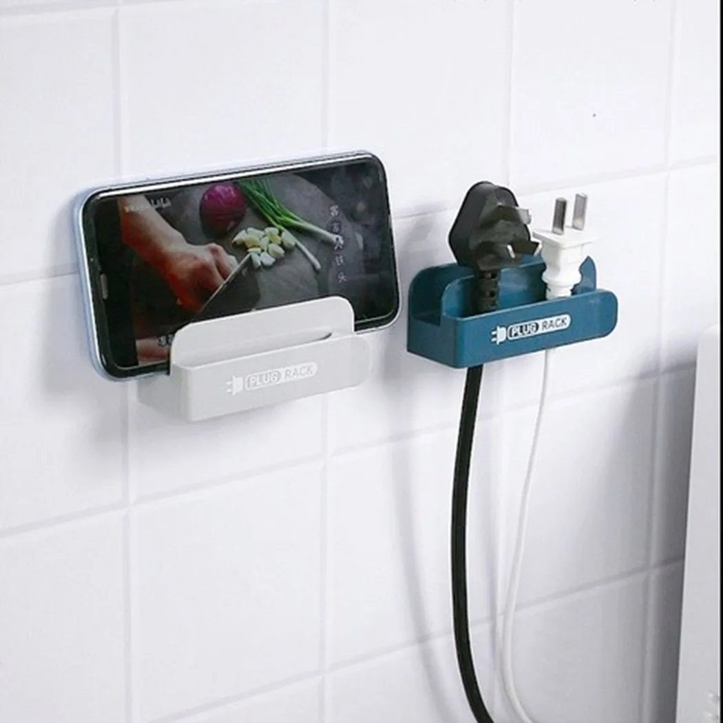 

Wire Phone Holder Stand Charging Line Organizer Wall Mounted Cable Tidy Clips Fixer TV Remote Control Case Home Storage Shelf
