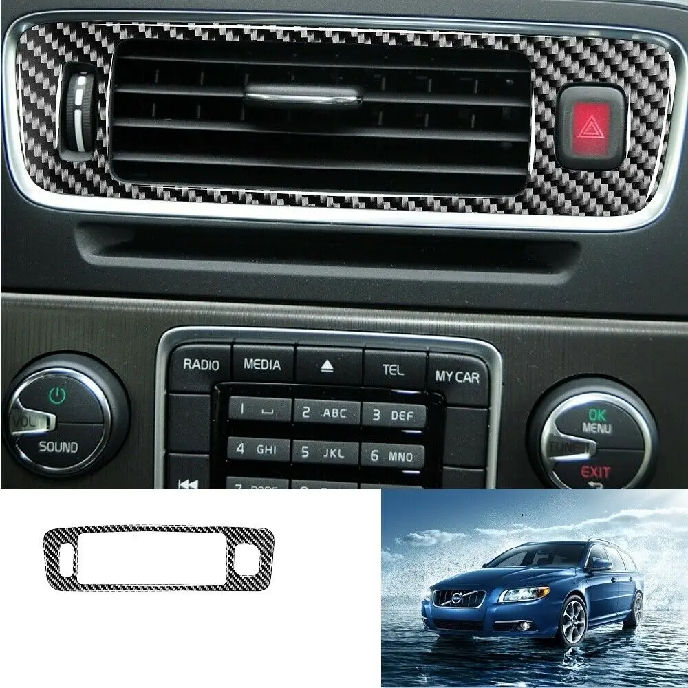 

Carbon Fiber Central Lower Air Outlet Vent Cover Trim For Volvo S60 V60 2010-18