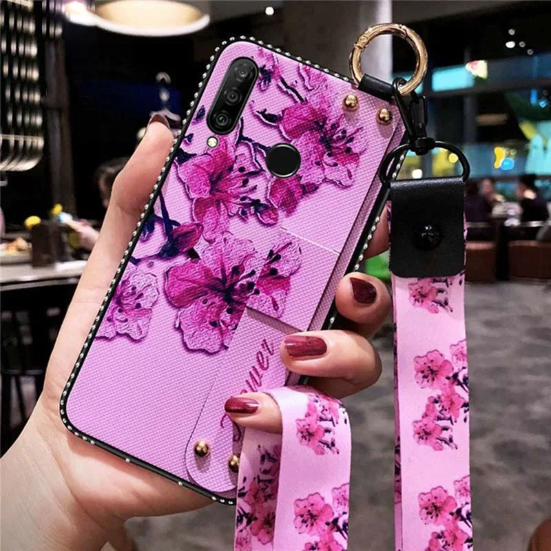 Чехол с ремешком на запястье для Huawei P10 P20 Lite P30 Plus Pro Mate20 30 Y5 Y6 Y7 Y9 2017 2018 2019 Y6Prime Y7Prime