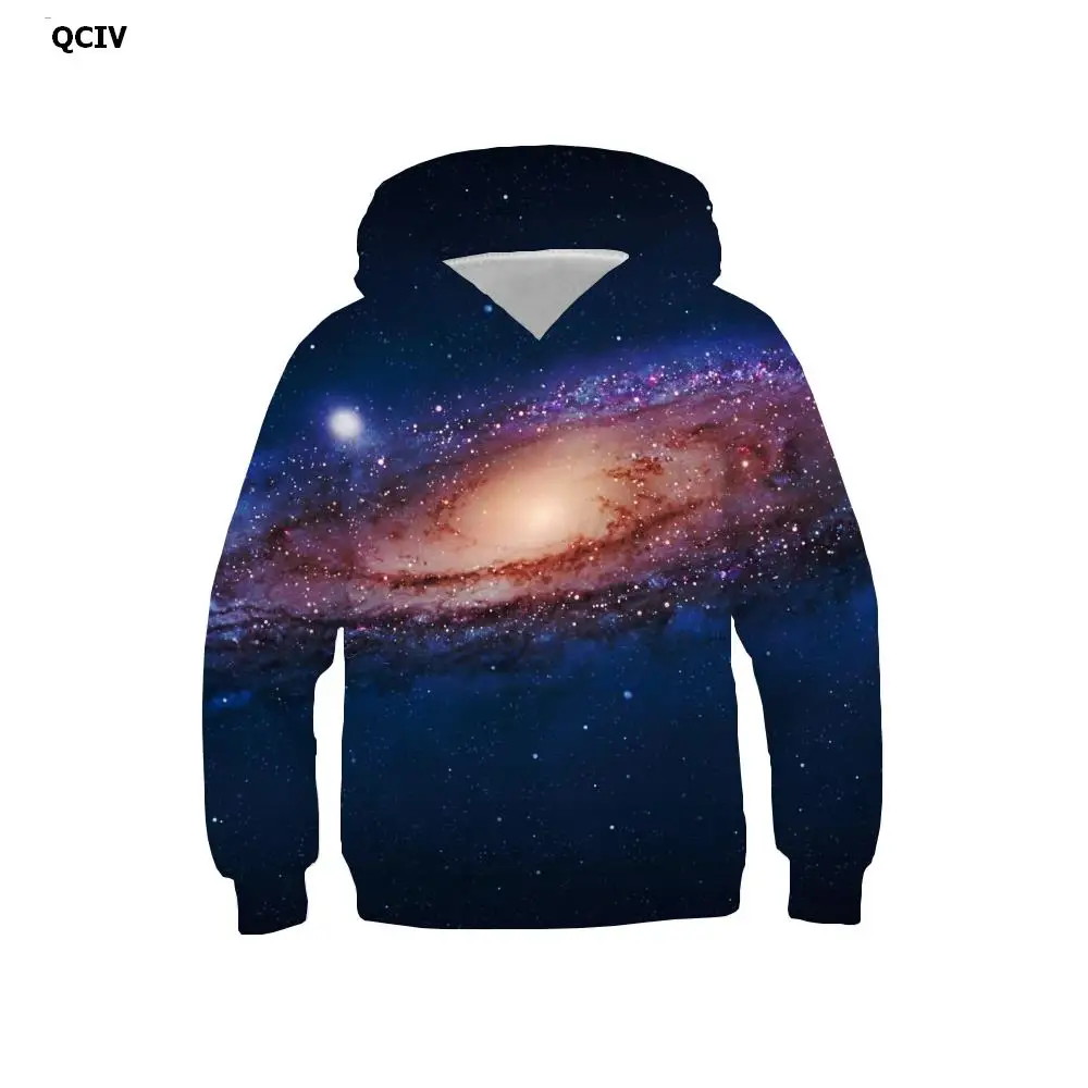 

QCIV 3d толстовки с капюшоном с изображением галактики Детская толстовка с изображением туманности Вселенная 3d печать неба толстовка с рисунк...
