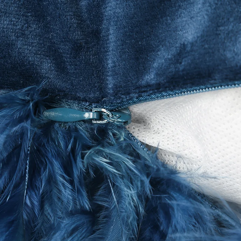 

Soft Velvet Feather Cushion Cover Modern Simple Home Decor Pillow Cover Bedroom Sofa Solid Color Pillow Case 30x50/45x45 coussin