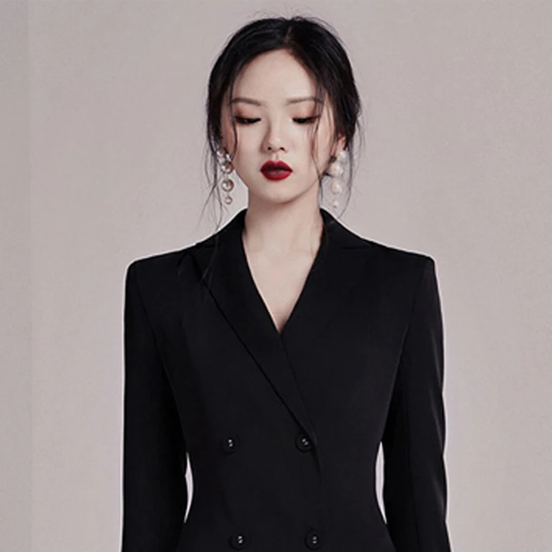 Женское асимметричное платье HAMALIEL Брендовое двубортное с длинным рукавом и