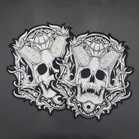 hot sale fashion domineering skull embroidered t shirt patches for full back size of jackets motorcycle biker iron on diy