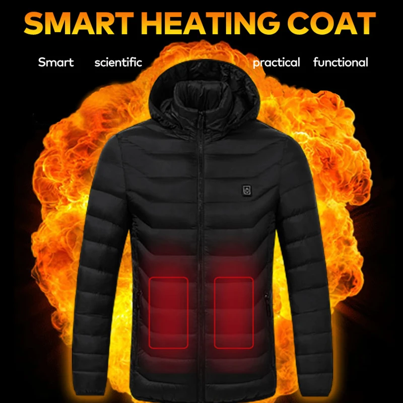 Мужская и женская куртка с подогревом PARATAGO зимняя теплая для походов спины