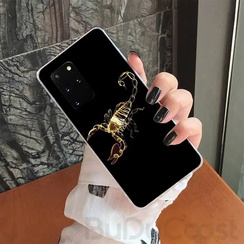 

Animal Crab Scorpion Cute Black Phone Case Cover For Samsung S5 6 7 8 9 10 S8 S9 S10 plus S10E lite S10-5G S20 UITRA plus