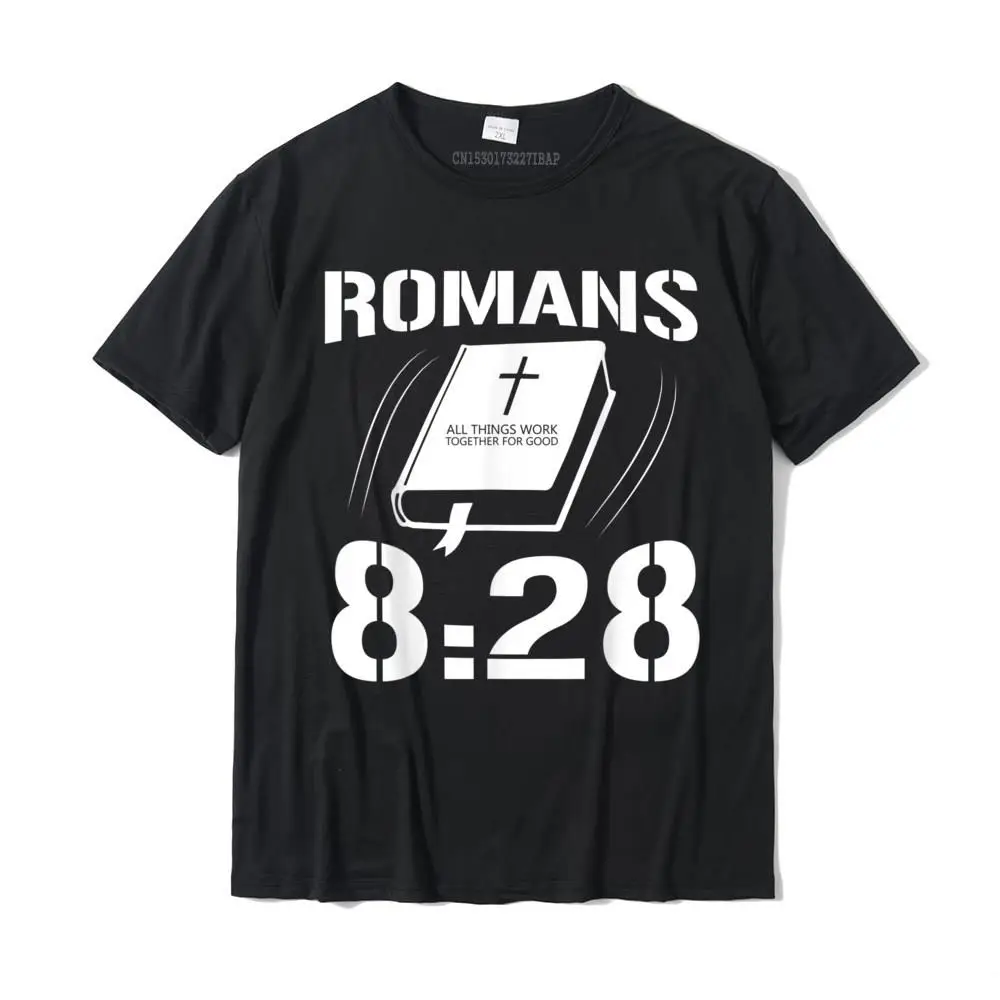 

Christian T Shirts Romans 8 28 Bible Verses 3D Printed Tops T Shirt For Men New Design Cotton Tshirts Normal