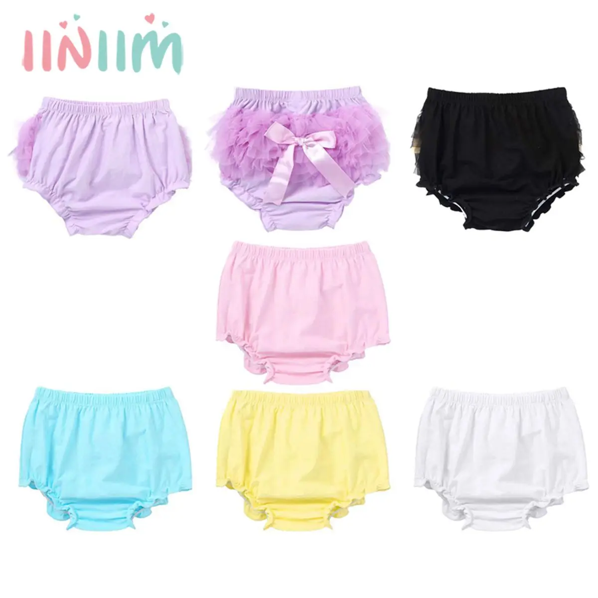 

Newborn Baby Girl's Cotton Ruffle Tulle Shorts Cute Infant Bloomers Toddler Diaper Cover Baby Solid Panties Frill Knickers