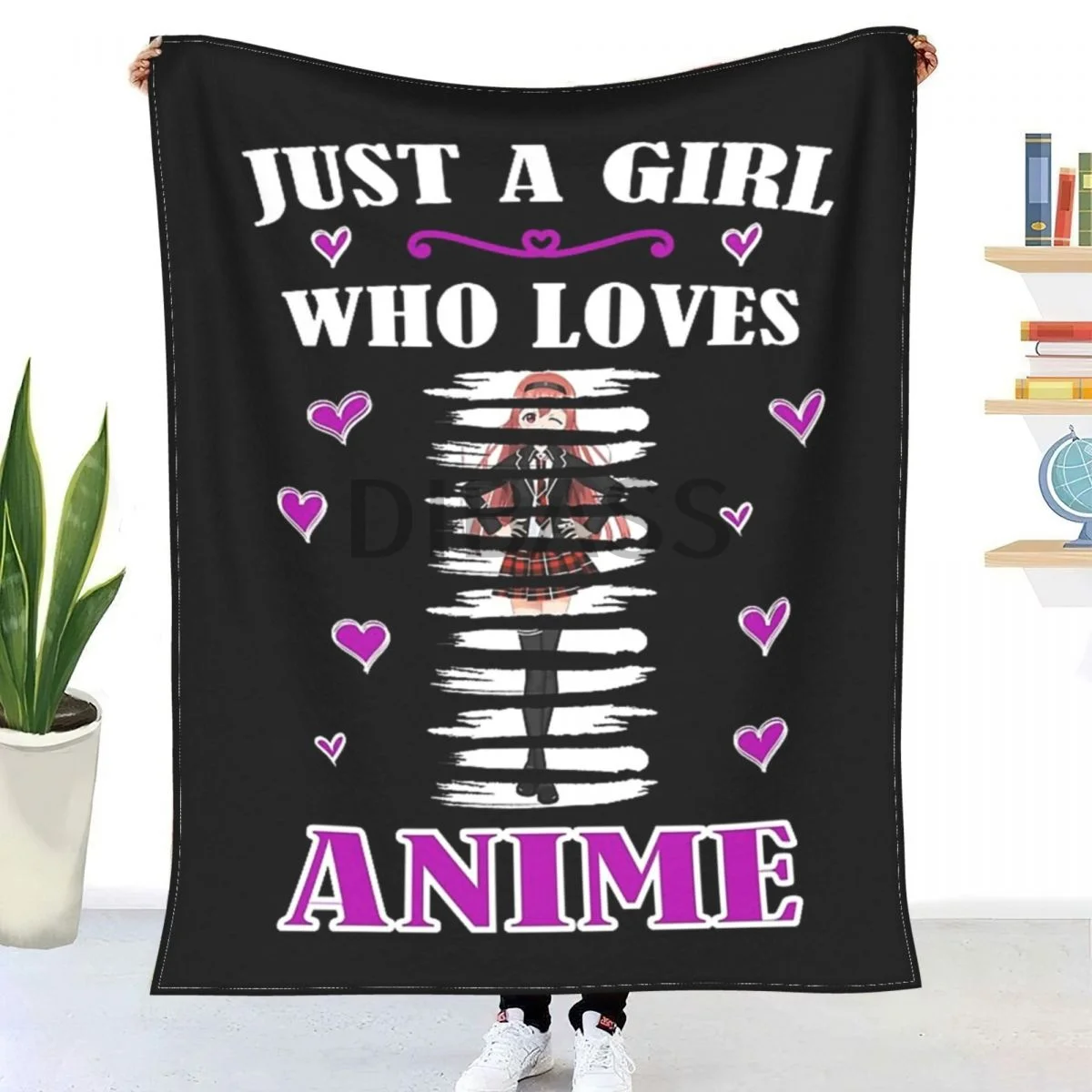 

Anime Girl Otaku Manga Throw Blanket 3D Printed Flannel Throw Blankets