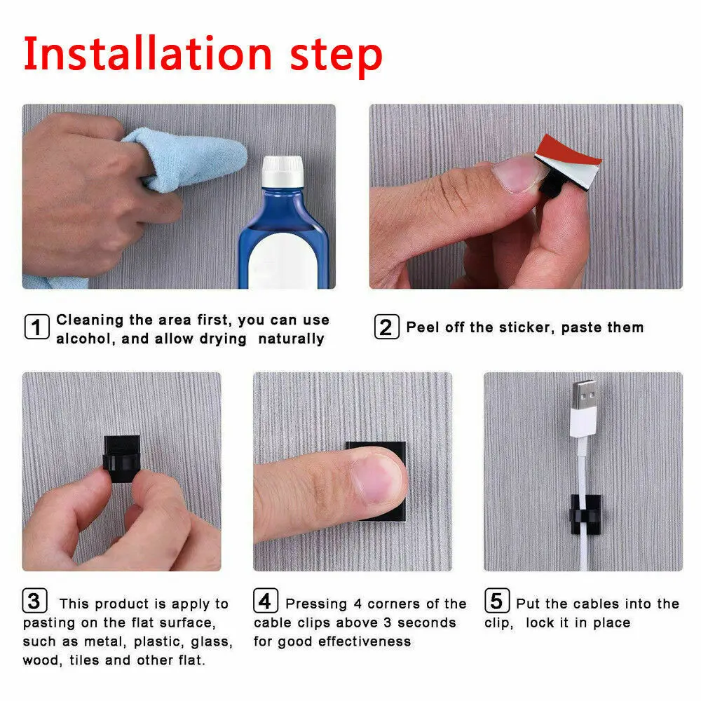 20 Pcs Self-adhesive Wire Tie Cable Clamp Clips Holder for Car Dash Camera GPS Headphone Table Desk Storage | Электроника