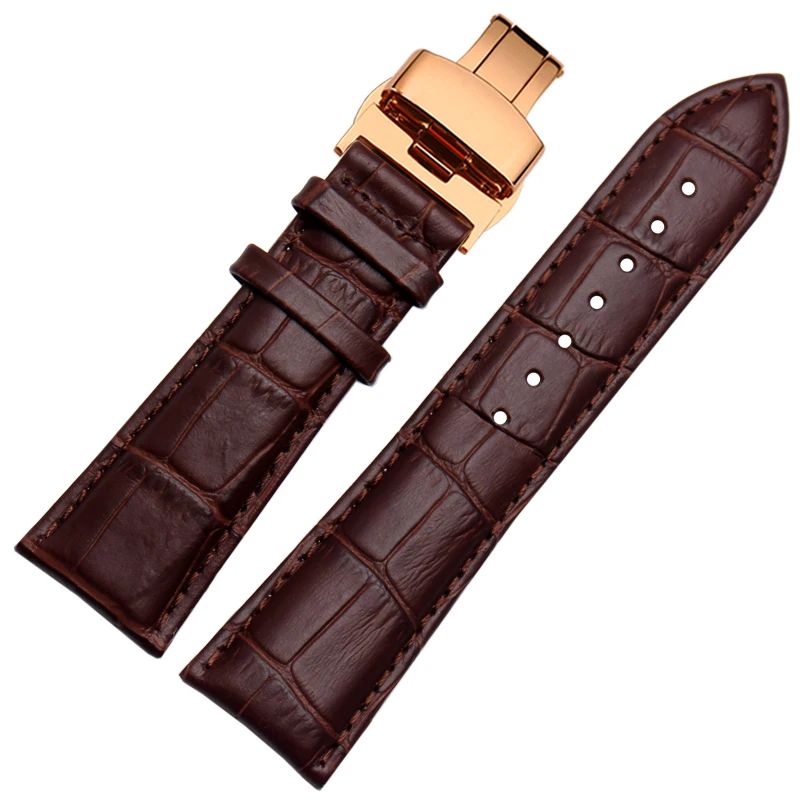 Фото 22mm 23mm 24mm 26mm 28mm big width Black brown Mens Alligator Genuine Leather Watch Strap Band bracelets free shipping №5