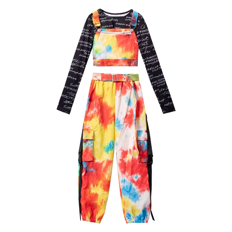 Новинка Детские джазовые танцевальные костюмы красивые брюки в стиле хип-хоп для