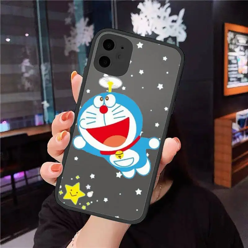

Cute Cartoon Doraemon Robot cat Phone Case For iphone 12 11 8 7 plus mini x xs xr pro max matte transparent cover