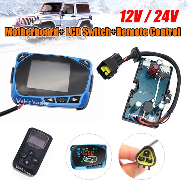 

Diesels Air Heater LCD Monitor Switch + Remote Control + Control Board Motherboard 12V / 24V For Car Parking Heater Controller