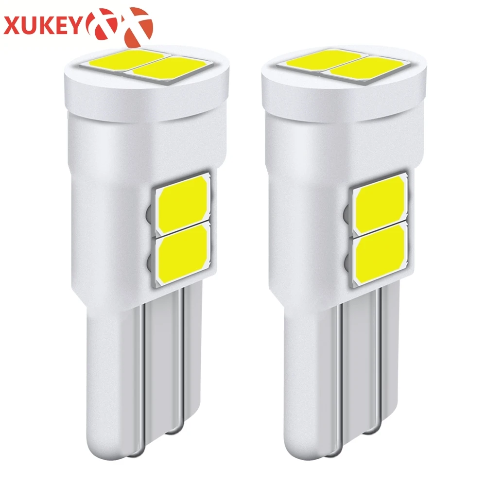 Xukey 2pcs T10 W5W 194 168 Car Led Ceramic Side Light Interior Dome Parker Tail Clearance Trunk Lamp White 6SMD 5630 3W|Сигнальная