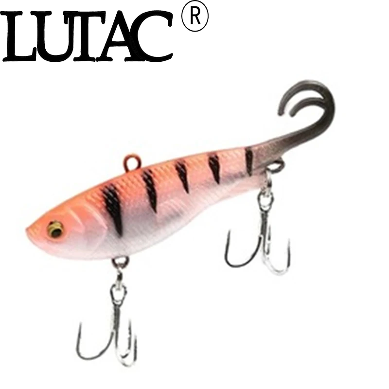 

LUTAC Wholewater Swim Bait Lure 65mm 10g YY02B Sinking Soft VIB TPE Plastic Material Origin Hook Artificial Rubber Fishing Gear