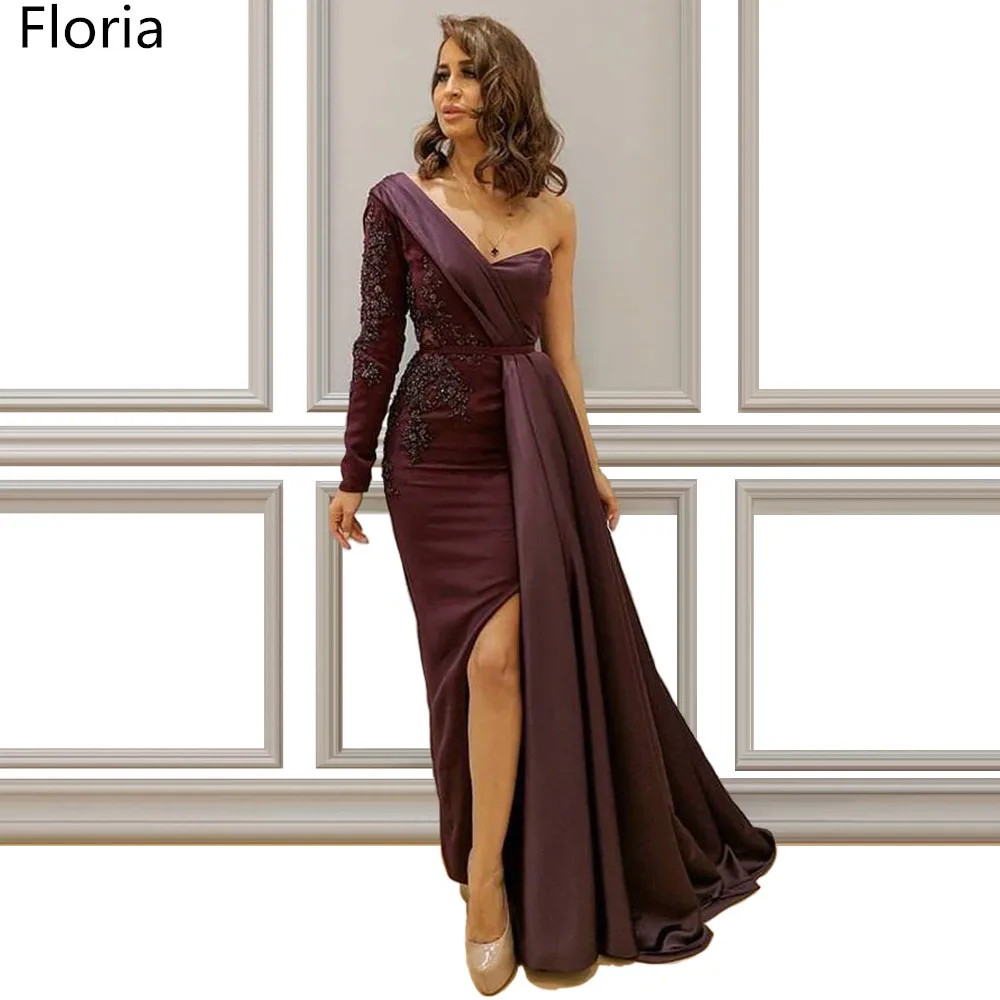 

Arabic Muslim One Shoulder Evening Dress 2019 Gorgeous Mermaid Formal Evening Gowns Dubai vestidos de fiesta de noche Party Gown