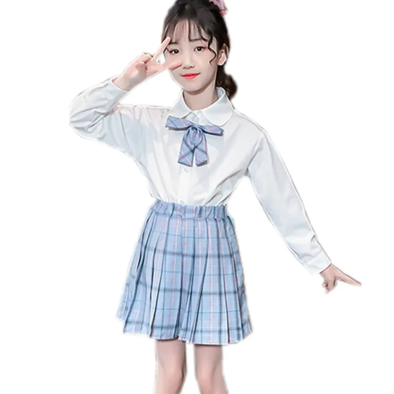 

Korean Fashion Kids Girl Clothes Set Skirt Blouses Elegant Girls Plaid Skirt and Blouse Suit Set for Children 2 Piece Costume