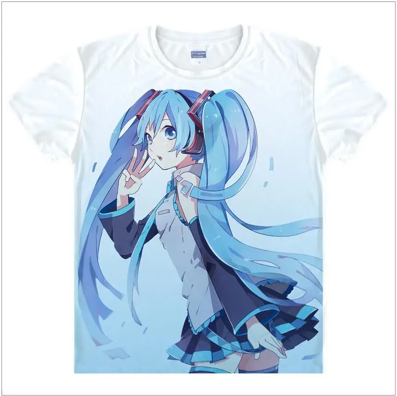 17 Новинка, футболка vocaloid Hatsune Miku, аниме, известная японская анимация, новинка, летняя мужская футболка, карнавальный костюм, Милая футболка - Цвет: 17