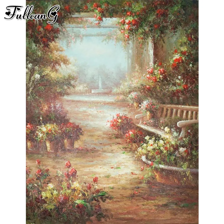 

Abstract Garden Landscape Diy Diamond Painting 5D Full Mosaic Embroidery Flowers Cross Stitch Pictures Home Decoration AA3112