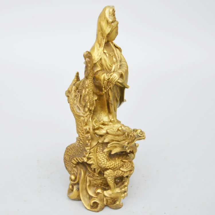 

LAOJUNLU Pure Copper Guanyin Buddha Statue Guanyin Bodhisattva Dragon Ornaments Feng Shui Bronze
