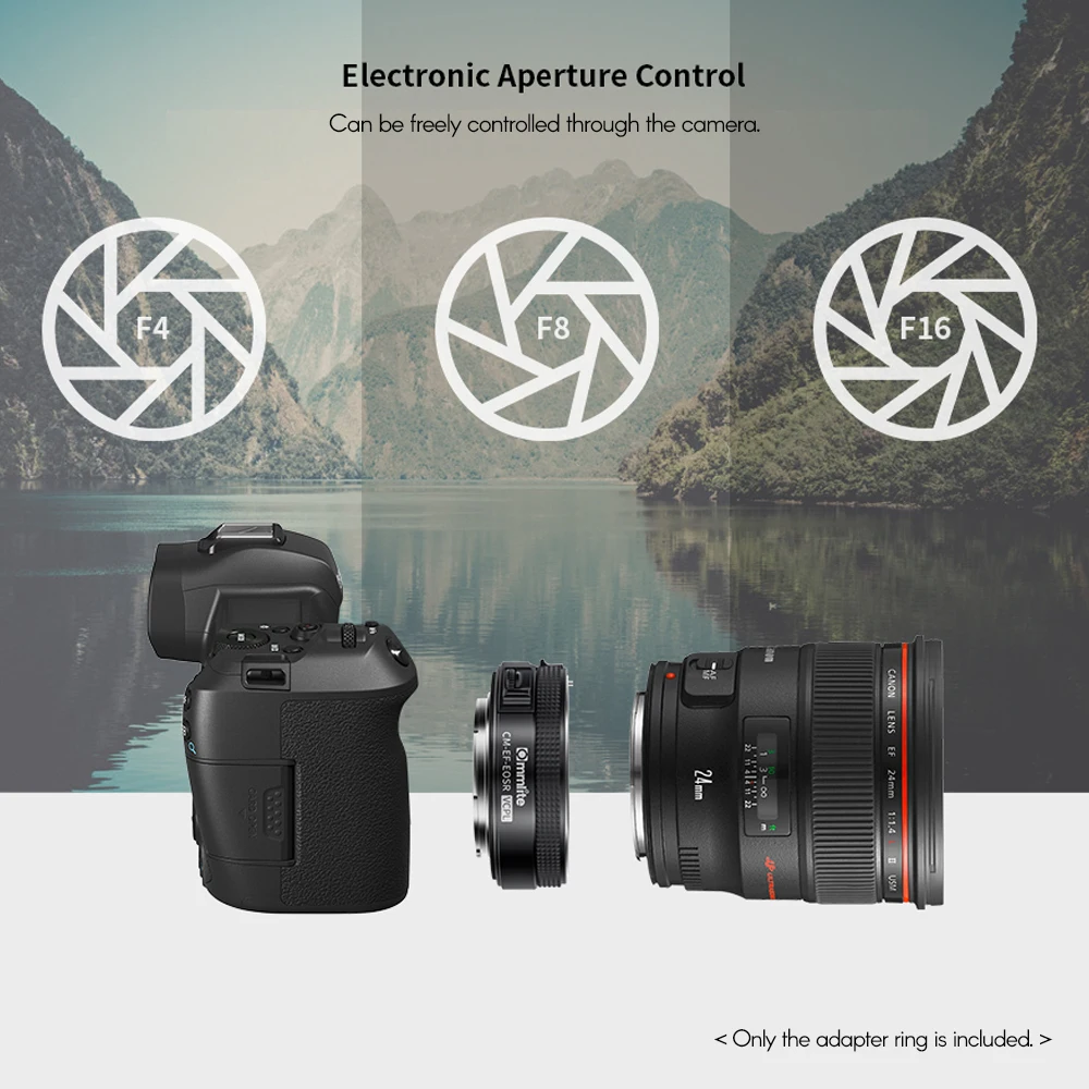 

Commlite CM-EF-EOSR VCPL Auto Focus Camera Lens Adapter Ring with CPL Filter Replacement for EF/ EF-S Lens to Canon R/ RF Camera