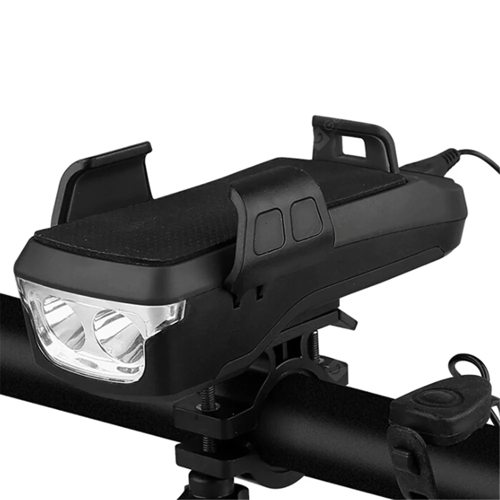 

Bicycle Headlight Lamp Phone Holder Speaker Front Handlebar Cycling Light Security Warning Flashlighs Bike Accessories