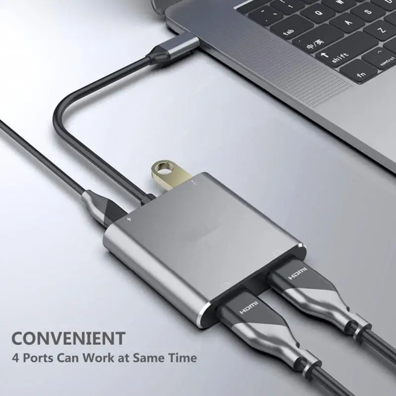 

TypeC 4K USB C To Dual HDMI-compatible USB 3.0 PD Charge Port USB-C Converter Cable For MacBook Samsung Dex Galaxy S10/S9