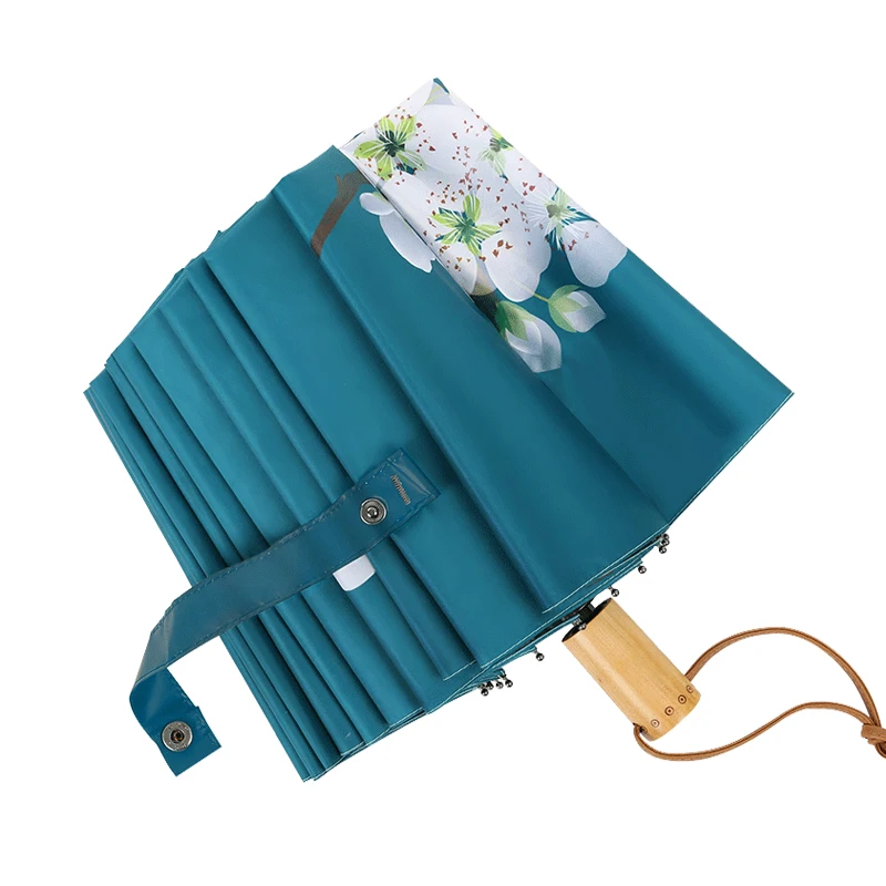 Складной женский ветрозащитный винтажный Зонт с черным покрытием зонт для