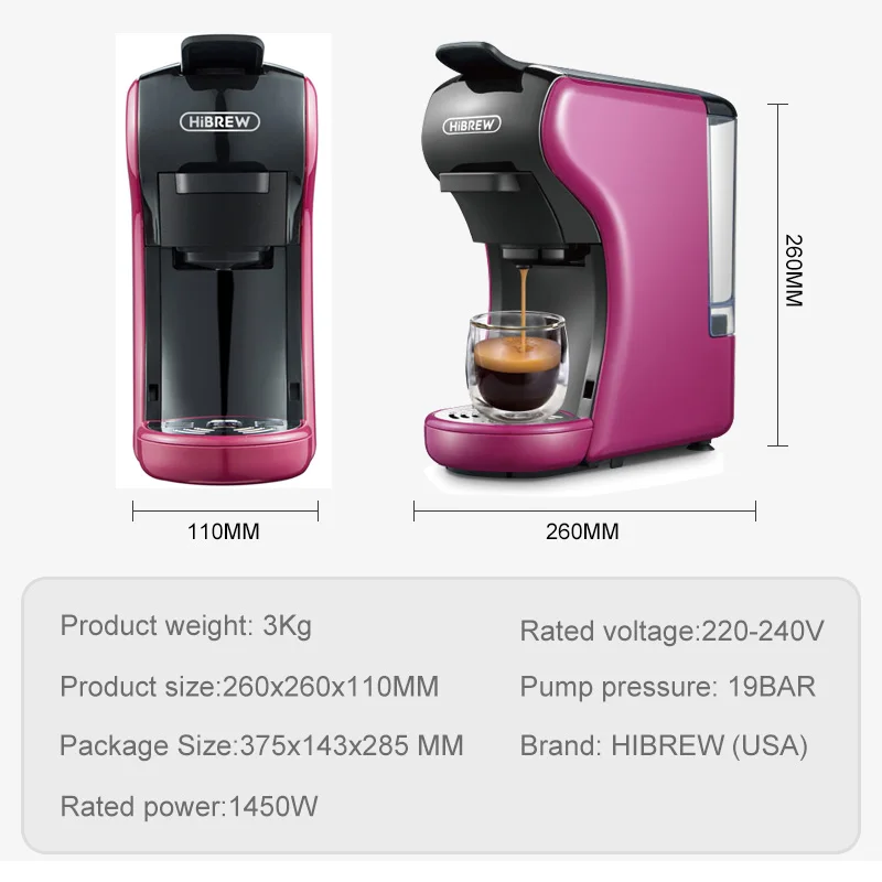 Капсульная кофемашина HiBREW 3 в 1 эспрессо капсула Dolce gusto nespresso молотый кофе kcup