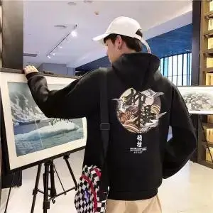 5XL модная Harajuku мужская толстовка с капюшоном Повседневная Черная хип-хоп толстовка с японским принтом уличная одежда верхняя одежда зимняя Толстовка - Цвет: 16