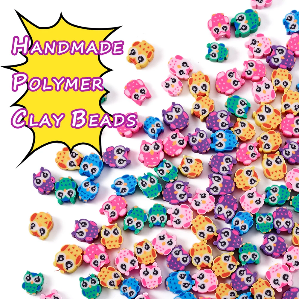 500pcs Polymer Clay Beads Fruit/Butterfly/Owl Animal Shape Spacer Beads For Jewelry Making DIY Necklace Bracelet Earring Finding