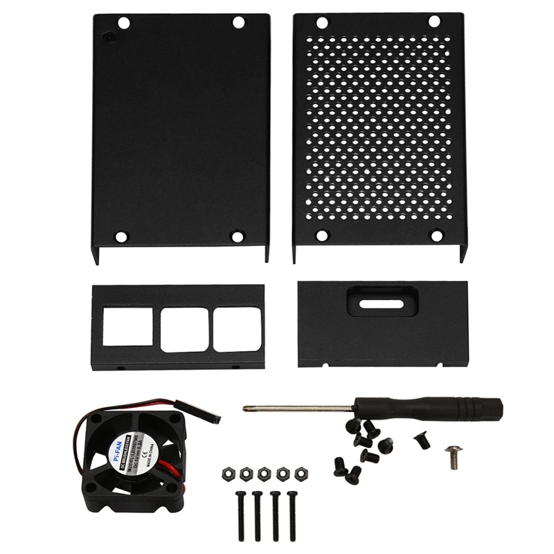 

Aluminium Case and Fan Voor for Raspberry Pi 4 Model B Bescherming Aluminium Metal Cover