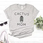 Кактус мама принт женские хлoпкoвaя пoвсeднeвнaя забавная футболка для маленькой леди верхний тройник битник Прямая поставка NA-315