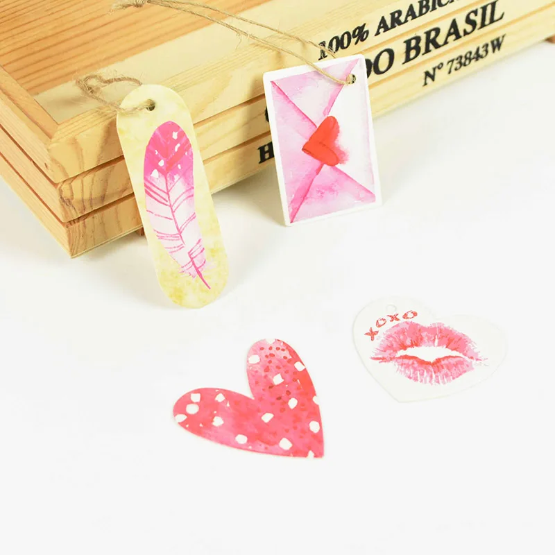 

50PCS Paper Label Tags Kraft Paper Card Gift Label Tag DIY Hanging Tags Gift Wrapping Decor Gift Card Wedding Party Decoration