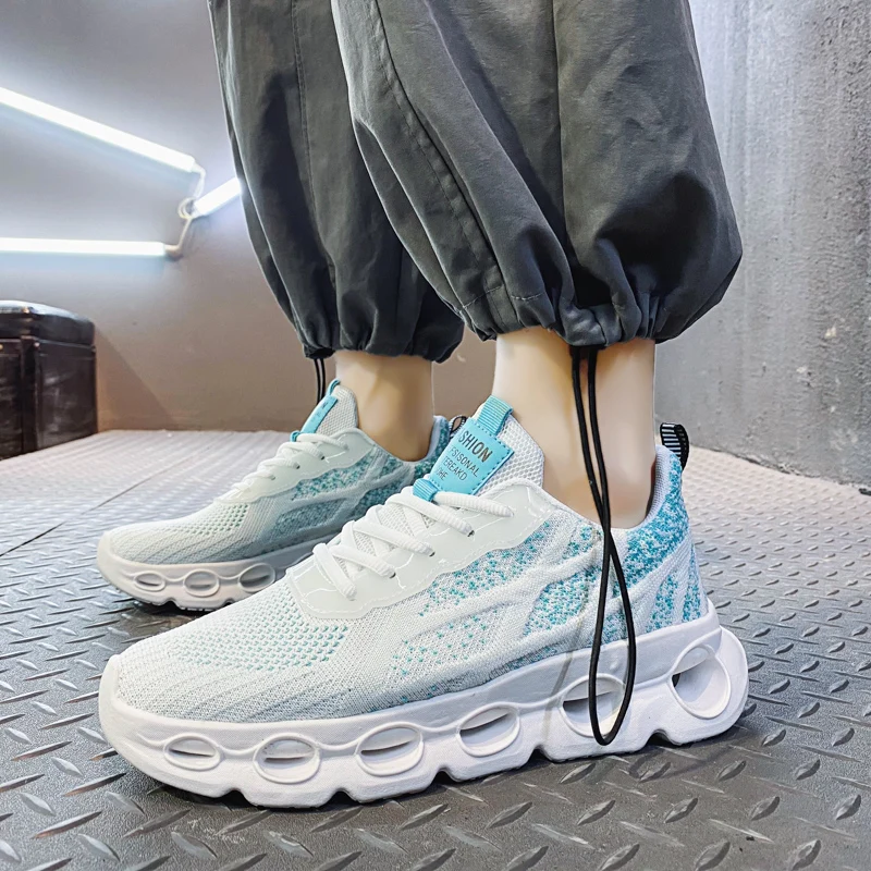 

Men's Shoes 2021 New Summer Trend Wild Flying Woven Running Sneakers Mesh Breathable Casual Shoes Men