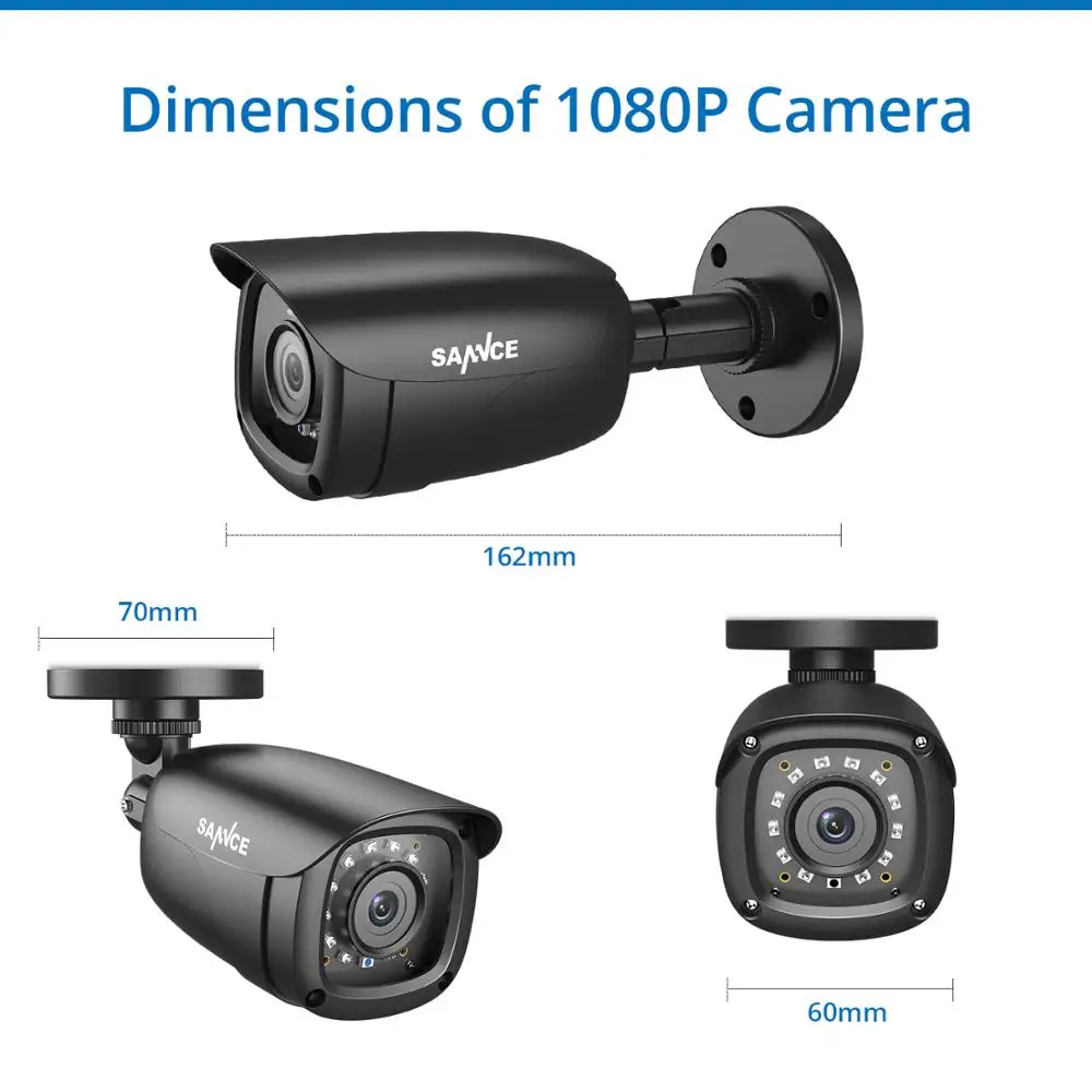 SANNCE RU 8CH 1080P 5в1 домашняя система видеонаблюдения с 1080N DVR 4 шт 1080P умная ИК уличная камера для наружного видеонаблюдения