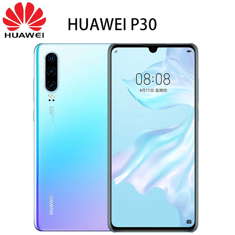 Официальный мобильный телефон Huawei P30 6 1 дюймовый oled экран 8 ГБ ОЗУ Поддержка карты