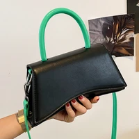 contrast color small tote bag fashion new high quality pu leather womens designer handbag travel shoulder messenger bag