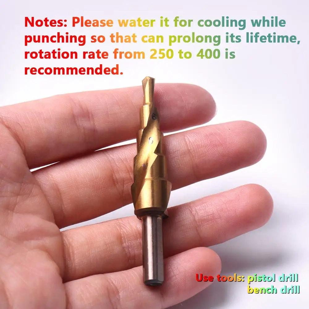 2 шт. 4-12 мм HSS титановая спиральная рифленая ступенчатая сверла треугольный