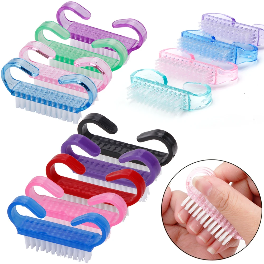 

10/20Pcs Acrylic Nail Brush Manicure Pedicure Hand Fingernail Scrub Cleaning Brushes Soft Remove Dust Plastic File Accessory Too