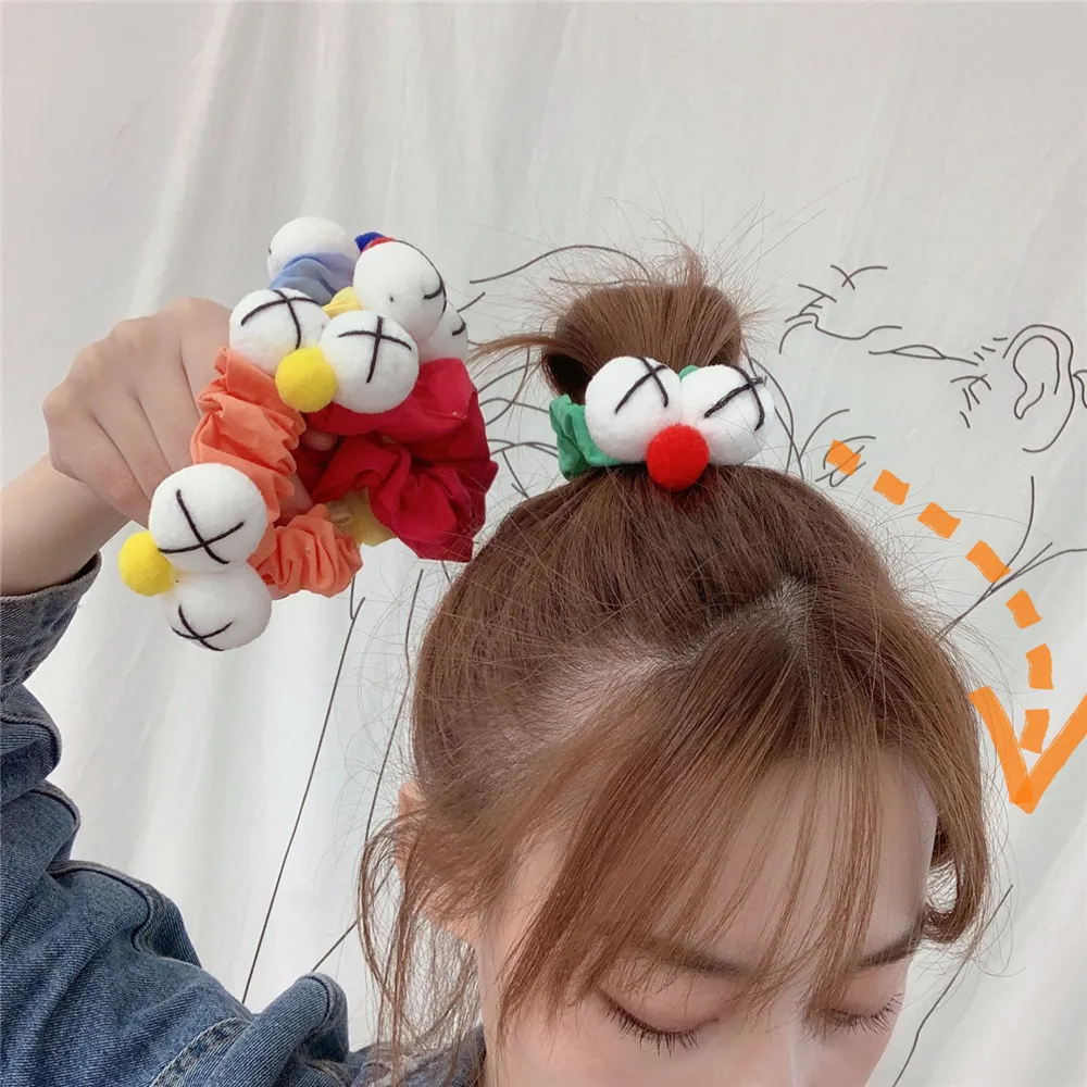 Женские аксессуары для волос завязка с мультяшными глазами шифоновые резинки