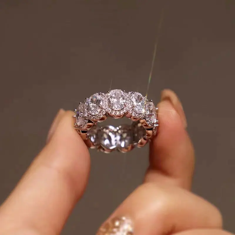 

Brillian Luxury Fashion Jewelry Oval AAA Zircon Women Wedding Ring Bride Novelties 2021 Technology Y2k Jewelry Jewerly From Body