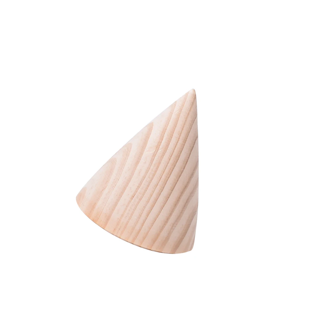 

Handmade Unpainted Wooden Cone Bracelet Watch Jewelry Display Holder Decoupage DIY