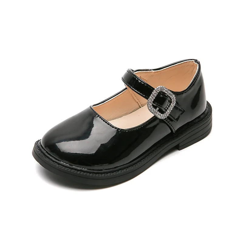 

Новинка 2021, кожаная обувь для девочек Skyshow, осенняя Студенческая обувь принцессы с квадратным носком, Искусственная ПУ, нескользящая, износо...