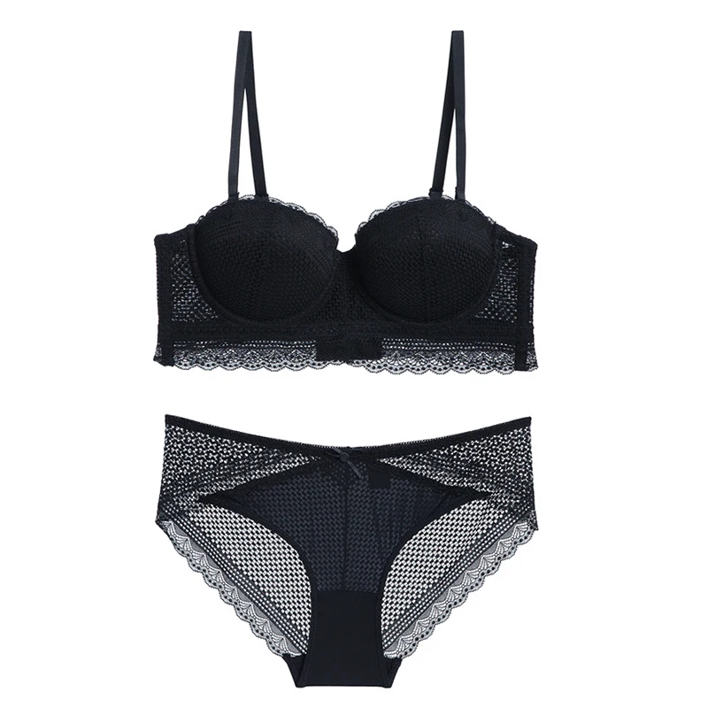 Комплект женского нижнего белья бюстгальтер пуш ап со съемными бретелями без